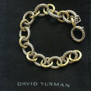 David Yurman Medium Oval Link Bracelet with 18K Gold